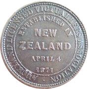 1 Penny Auckland Licensed Victuallers Association, New Zealand, 1871 reverse image