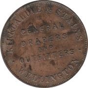 1 Penny Kirkcaldie and Stains, Wellington, New Zealand, 1874 reverse image