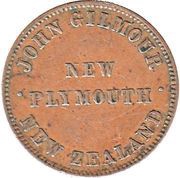 1 Penny Gilmour, John - New Plymouth, New Zealand, 1875 reverse image