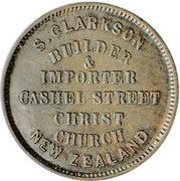 1 Penny Clarkson, S. - Christchurch, New Zealand, 1875 reverse image