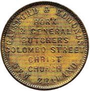 1 Penny Gaisford and Edmonds - Christchurch, New Zealand, 1875 reverse image