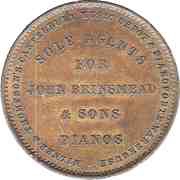 1 Penny Milner and Thompson, Christchurch, New Zealand, 1881 reverse image