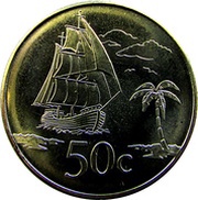 50 Cents - Elizabeth II 4th portrait, New Zealand, 2017 reverse image