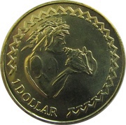 1 Dollar - Elizabeth II Man with Shell reverse image