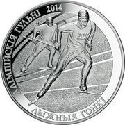 100 Roubles The 2014 Olympic Games. Cross-country Skiing, Belarus, 2012 reverse image