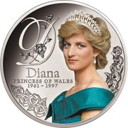1 Dollar - Elizabeth II Princess Diana, New Zealand, 2017 reverse image