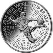 100 Roubles The 2014 FIFA World Cup, Brazil, Belarus, 2013 reverse image