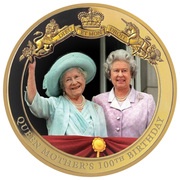 1 Dollar - Elizabeth II Queen Mother's 100th Birthday, New Zealand, 2020 reverse image
