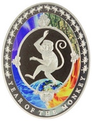 2 Dollars - Elizabeth II Year of the Monkey, New Zealand, 2016 reverse image
