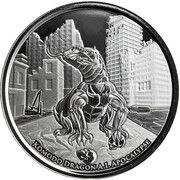 2 Dollars - Elizabeth II Komodo Dragon A.I. Apocalypse, New Zealand, 2022 reverse image