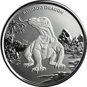 2 Dollars - Elizabeth II Komodo Dragon, New Zealand, 2022 reverse image
