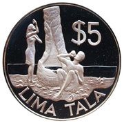 5 Tala - Elizabeth II Water Conservation, New Zealand, 1983 reverse image