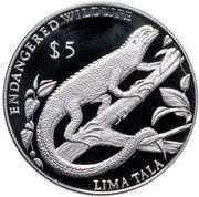 5 Tala - Elizabeth II Steindachner's Emo Skink, New Zealand, 1993 reverse image