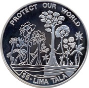 5 Tala - Elizabeth II Protect Our World, New Zealand, 1994 reverse image