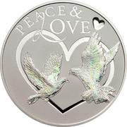 5 Dollars - Elizabeth II Peace and Love, New Zealand, 2012 reverse image
