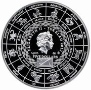 5 Dollars - Elizabeth II Sagittarius; gilded obverse image