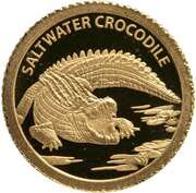 5 Dollars - Elizabeth II Saltwater Crocodile, New Zealand, 2012 reverse image