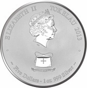 5 Dollars - Elizabeth II Year of the Snake; Silver Bullion obverse image
