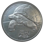 5 Dollars - Elizabeth II Turtle; Silver Bullion, New Zealand, 2013 reverse image