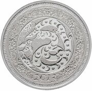 5 Dollars - Elizabeth II Year of the Snake, New Zealand, 2013 reverse image