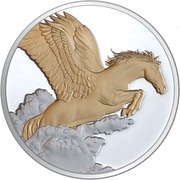 5 Dollars - Elizabeth II Pegasus; gilded, New Zealand, 2014 reverse image