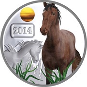 5 Dollars - Elizabeth II Year of the Horse; coloured, New Zealand, 2014 reverse image