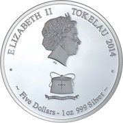 5 Dollars - Elizabeth II Year of the Horse; gilded obverse image