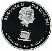 5 Dollars - Elizabeth II Unicorn; gilded obverse image