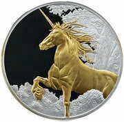 5 Dollars - Elizabeth II Unicorn; gilded, New Zealand, 2014 reverse image