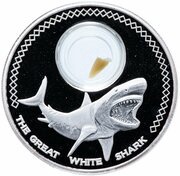 5 Dollars - Elizabeth II The Great White Shark, New Zealand, 2014 reverse image