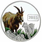 5 Dollars - Elizabeth II Year of the Goat, New Zealand, 2015 reverse image