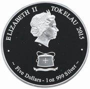 5 Dollars - Elizabeth II Capricorn; gilded obverse image