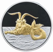 5 Dollars - Elizabeth II Capricorn; gilded, New Zealand, 2015 reverse image