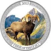 5 Dollars - Elizabeth II Year of the Goat, New Zealand, 2015 reverse image