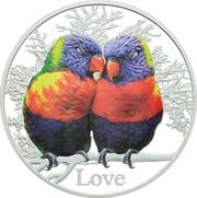 5 Dollars - Elizabeth II Rainbow Lorikeets, New Zealand, 2015 reverse image