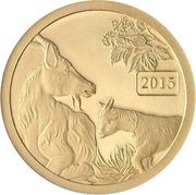5 Dollars - Elizabeth II Year of the Goat, New Zealand, 2015 reverse image