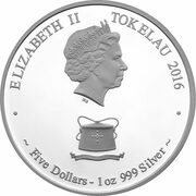 5 Dollars - Elizabeth II Year of the Monkey obverse image