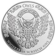 5 Dollars - Elizabeth II Whiskered Screech Owl, New Zealand, 2022 reverse image