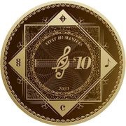 10 Dollars - Elizabeth II Vivat Humanitas reverse image