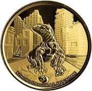10 Dollars - Elizabeth II Komodo Dragon A.I. Apocalypse, New Zealand, 2022 reverse image