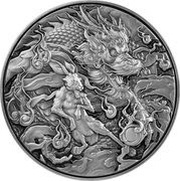 10 Dollars - Elizabeth II Posthumous; Chinese Dragon and Rabbit, New Zealand, 2023 reverse image