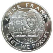 50 Tala - Elizabeth II Anne Frank, New Zealand, 1993 reverse image