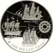 100 Tala - Elizabeth II Warships, New Zealand, 1996 reverse image