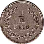 1⁄12 Dime reverse image
