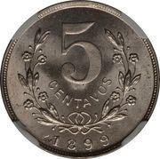 5 Centavos, Nicaragua, 1899 reverse image
