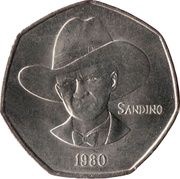 5 Córdobas, Nicaragua, 1980 reverse image