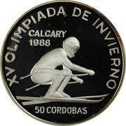 50 Córdobas Calgary '88, Nicaragua, 1988 reverse image