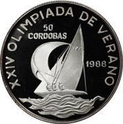 50 Córdobas Seoul '88, Nicaragua, 1988 reverse image