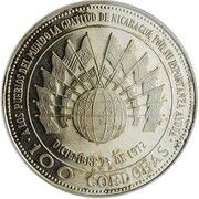 100 Córdobas Thanks to the World, Nicaragua, 1975 reverse image