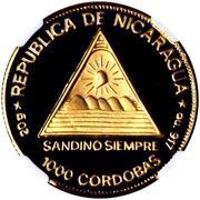 1000 Córdobas General Sandino obverse image